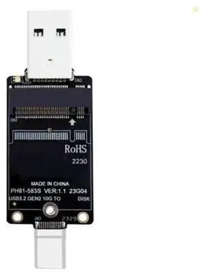 M.2 NVME to USB Adapter, USB 3.2 Gen2 10Gbps M.2 SSD Converter, USB-A & Type-C Connector Support 2230 Size NVME SSD External Storage Adapter M.2 NVME to USB Adapter, USB 3.2 Gen2 10Gbps M.2 SSD Converter, USB-A & Type-C Connector Support 2230 Size NVME SSD External Storage Adapter