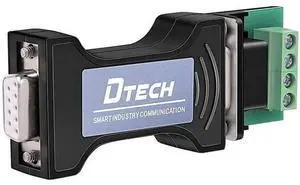 DTECH RS232 to RS485 Serial Communication Converter Adapter with 4-Position Terminal Block, Industrial Grade Long Distance Data Transmission Module, Built-in 600W Anti-Surge Protection for Automation DTECH RS232 to RS485 Serial Communication Converter Adapter with 4-Position Terminal Block, Industrial Grade Long Distance Data Transmission Module, Built-in 600W Anti-Surge Protection for Automation