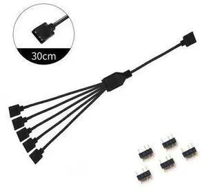 5V 3Pin ARGB Extension Splitter Cable, 30cm 1 to 5 ARGB Adapter Cable, 12V 4Pin RGB Splitter Cord, Multi-way RGB Light Strip Hub Cable for PC Case Cooling Fans RGB Lighting Modification 5V 3Pin ARGB Extension Splitter Cable, 30cm 1 to 5 ARGB Adapter Cable, 12V 4Pin RGB Splitter Cord, Multi-way RGB Light Strip Hub Cable for PC Case Cooling Fans RGB Lighting Modification