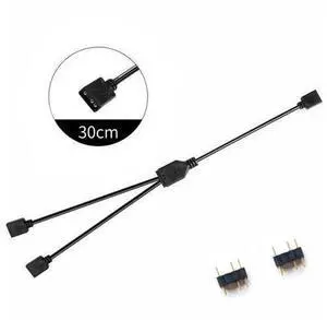 5V 3Pin ARGB 1 to 2 Splitter Extension Cable, 30cm Addressable RGB Adapter Cord, Distinguished from 12V 4Pin RGB Cable, ARGB Splitter Cable for PC ARGB Fans, Light Strips and Water Cooling Lighting Mo 5V 3Pin ARGB 1 to 2 Splitter Extension Cable, 30cm Addressable RGB Adapter Cord, Distinguished from 12V 4Pin RGB Cable, ARGB Splitter Cable for PC ARGB Fans, Light Strips and Water Cooling Lighting Mo