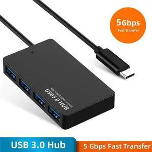 4 Ports USB Type C Hub, USB C to 4 USB 3.0 Splitter, High Speed USB 3.0 Converter Adapter for MacBook, Laptop, Tablet and Computer 4 Ports USB Type C Hub, USB C to 4 USB 3.0 Splitter, High Speed USB 3.0 Converter Adapter for MacBook, Laptop, Tablet and Computer