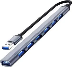 7 Ports Aluminium USB 3.0 Hub, USB Splitter Multi Port USB Extender for Laptop, PC, MacBook, Mac Pro, Mac Mini, iMac, Surface Pro 7 Ports Aluminium USB 3.0 Hub, USB Splitter Multi Port USB Extender for Laptop, PC, MacBook, Mac Pro, Mac Mini, iMac, Surface Pro