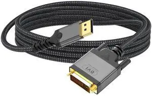 2M (6.6FT) Active DisplayPort to DVI Cable, Supports 4K@30Hz & 1080P, DP to DVI Adapter Cable for PC, Laptop, Graphics Card to Monitor, Projector 2M (6.6FT) Active DisplayPort to DVI Cable, Supports 4K@30Hz & 1080P, DP to DVI Adapter Cable for PC, Laptop, Graphics Card to Monitor, Projector