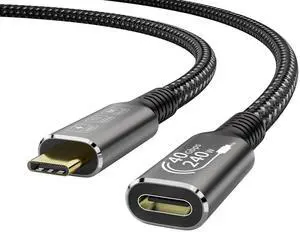 USB4 Extension Cable Male to Female, 40Gbps Data Transfer, 240W PD Fast Charging, 8K@60Hz Video Output, Compatible with Thunderbolt 4/3, Type-C Extension Cord for Thunderbolt Dock, eGPU, External SSD USB4 Extension Cable Male to Female, 40Gbps Data Transfer, 240W PD Fast Charging, 8K@60Hz Video Output, Compatible with Thunderbolt 4/3, Type-C Extension Cord for Thunderbolt Dock, eGPU, External SSD