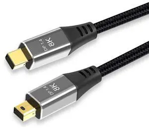 Mini DisplayPort to DisplayPort 1.4 Braided Cable, Supports 8K@60Hz & HDR Video, Bi-Directional Transmission, Mini DP to DP Cord for MacBook, Microsoft Surface, Gaming Laptops Connecting to Monitor, P Mini DisplayPort to DisplayPort 1.4 Braided Cable, Supports 8K@60Hz & HDR Video, Bi-Directional Transmission, Mini DP to DP Cord for MacBook, Microsoft Surface, Gaming Laptops Connecting to Monitor, P