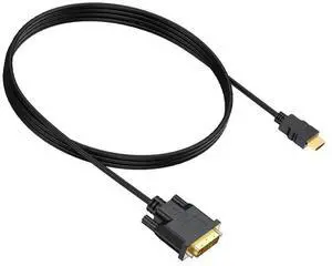 HDMI to DVI-D 24+1 Cable, 1m (3.3ft), Supports 1080P@60Hz Full HD, 24K Gold-Plated Connectors, Bi-Directional Video Cord for Laptop, PC, Game Console Connecting to Monitor, HDTV and Projector HDMI to DVI-D 24+1 Cable, 1m (3.3ft), Supports 1080P@60Hz Full HD, 24K Gold-Plated Connectors, Bi-Directional Video Cord for Laptop, PC, Game Console Connecting to Monitor, HDTV and Projector