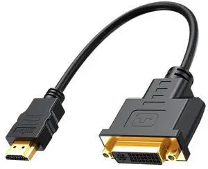 HDMI to DVI-D 24+1 Adapter Cable, Bi-Directional Transmission, Supports 1080P@60Hz Full HD, Plug and Play Video Cord for PC, Laptop, Raspberry Pi, Xbox, PS4 Connecting to Monitor, HDTV and Display Scr HDMI to DVI-D 24+1 Adapter Cable, Bi-Directional Transmission, Supports 1080P@60Hz Full HD, Plug and Play Video Cord for PC, Laptop, Raspberry Pi, Xbox, PS4 Connecting to Monitor, HDTV and Display Scr