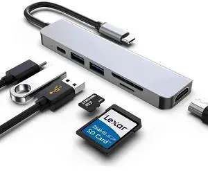 USB C Docking Station Multiport Adapter, USB-C Hub with HDMI, USB Port & Micro SD Card Reader, USB C to HDMI Dongle Compatible with MacBook Pro, Chromebook, Laptops USB C Docking Station Multiport Adapter, USB-C Hub with HDMI, USB Port & Micro SD Card Reader, USB C to HDMI Dongle Compatible with MacBook Pro, Chromebook, Laptops