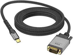 1m USB-C to VGA Cable, 1080P@60Hz Type-C 3.1 Video Cord, Connect Laptop Phone Tablet to Monitor, Projector and HDTV 1m USB-C to VGA Cable, 1080P@60Hz Type-C 3.1 Video Cord, Connect Laptop Phone Tablet to Monitor, Projector and HDTV