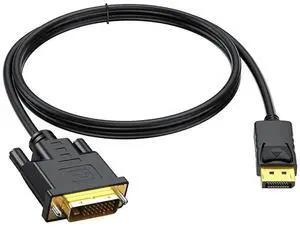 1.8m DisplayPort to DVI Active Cable, 1080P Gold-Plated Cord with Latched Connector, DP to DVI Video Cable for PC, Laptop, Monitor and Projector 1.8m DisplayPort to DVI Active Cable, 1080P Gold-Plated Cord with Latched Connector, DP to DVI Video Cable for PC, Laptop, Monitor and Projector