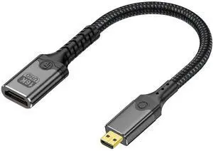 Micro HDMI to HDMI 2.1 Cable, Support 16K@60Hz, 8K@120Hz, 4K@240Hz High Speed Video Cord for Camera, Camcorder, Tablet, Raspberry Pi, TV and Monitor Micro HDMI to HDMI 2.1 Cable, Support 16K@60Hz, 8K@120Hz, 4K@240Hz High Speed Video Cord for Camera, Camcorder, Tablet, Raspberry Pi, TV and Monitor
