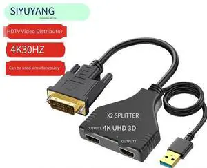 1x2 HDMI Splitter 4K@30Hz, HDMI 1.4 3D Video Duplicator, Plug and Play Screen Mirror Adapter for PS4, Xbox, Blu-ray Player, PC and HDTV 1x2 HDMI Splitter 4K@30Hz, HDMI 1.4 3D Video Duplicator, Plug and Play Screen Mirror Adapter for PS4, Xbox, Blu-ray Player, PC and HDTV