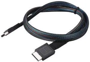 PCIe 4.0 SFF-8611 Oculink Cable, 24Gbps Mini SAS Data Cable for NVMe SSD, RAID Card, High-Performance Storage and Server PCIe 4.0 SFF-8611 Oculink Cable, 24Gbps Mini SAS Data Cable for NVMe SSD, RAID Card, High-Performance Storage and Server