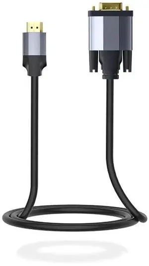HDMI to VGA Cable 1.8m (6ft) with Active Chip, 1080P, Gold-Plated Connectors, Slim Design for Laptop, PC, DVD to Monitor, Projector & HDTV HDMI to VGA Cable 1.8m (6ft) with Active Chip, 1080P, Gold-Plated Connectors, Slim Design for Laptop, PC, DVD to Monitor, Projector & HDTV