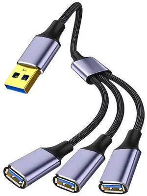 3-Port USB 2.0 Hub, USB-A & Type-C Multiport Splitter, 1-to-3 Portable Expansion Adapter, Compatible with Laptop, PC, Smartphone, Tablet, Keyboard, Mouse and USB Flash Drives 3-Port USB 2.0 Hub, USB-A & Type-C Multiport Splitter, 1-to-3 Portable Expansion Adapter, Compatible with Laptop, PC, Smartphone, Tablet, Keyboard, Mouse and USB Flash Drives