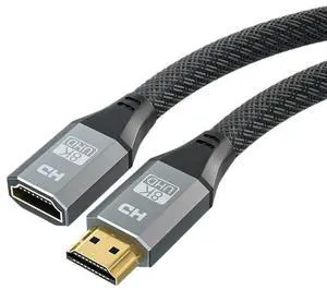 HDMI 2.1 Extension Cable 1m (3.3ft), Male to Female Braided HDMI Extender Cord, Supports 8K@60Hz, 4K@144Hz High Refresh Rate Video Transmission, Compatible with TV, Monitor, Projector and Game Console HDMI 2.1 Extension Cable 1m (3.3ft), Male to Female Braided HDMI Extender Cord, Supports 8K@60Hz, 4K@144Hz High Refresh Rate Video Transmission, Compatible with TV, Monitor, Projector and Game Console