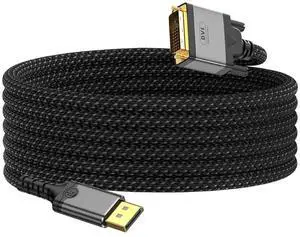 DisplayPort to VGA Adapter Cable, DP to VGA Braided Cord Supports 4K@30Hz & 1080P, Compatible with Laptop, PC to Monitor, Projector and HDTV DisplayPort to VGA Adapter Cable, DP to VGA Braided Cord Supports 4K@30Hz & 1080P, Compatible with Laptop, PC to Monitor, Projector and HDTV