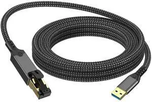1m USB 3.0 to Gigabit Ethernet Adapter, 1000Mbps Nylon Braided Network Dongle with Aluminum Alloy Housing, Compatible with Laptop, PC, Tablet and Smartphone 1m USB 3.0 to Gigabit Ethernet Adapter, 1000Mbps Nylon Braided Network Dongle with Aluminum Alloy Housing, Compatible with Laptop, PC, Tablet and Smartphone