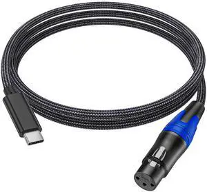 USB Type-C to XLR Female Audio Cable, 24K Gold-Plated Connector, Nylon Braided USB C to XLR Cord for Microphone, Mixer, Guitar, Amplifier and Audio Recording Interface USB Type-C to XLR Female Audio Cable, 24K Gold-Plated Connector, Nylon Braided USB C to XLR Cord for Microphone, Mixer, Guitar, Amplifier and Audio Recording Interface