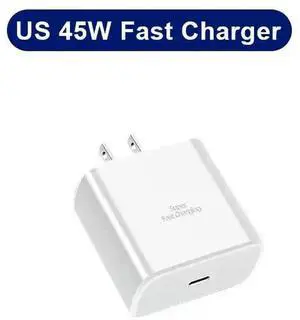 45W PD Super Fast Charger, USB-C Power Adapter US Plug, Compatible with Samsung Galaxy S24 S23 Series, White 45W PD Super Fast Charger, USB-C Power Adapter US Plug, Compatible with Samsung Galaxy S24 S23 Series, White