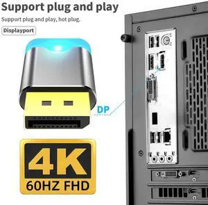 DisplayPort DP Virtual Monitor Adapter, 4K@60Hz EDID Emulator, Headless Ghost Display Emulator for Remote Desktop, GPU Mining and Multi-Monitor Simulation DisplayPort DP Virtual Monitor Adapter, 4K@60Hz EDID Emulator, Headless Ghost Display Emulator for Remote Desktop, GPU Mining and Multi-Monitor Simulation