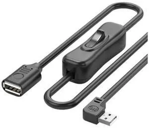 USB 2.0 Right-Angle Extension Cable 0.15M (6 Inch), Male to Female USB Cord with On/Off Switch, L-Shaped USB Extension for Fan, Dash Cam, LED Light Strip and USB Powered Devices USB 2.0 Right-Angle Extension Cable 0.15M (6 Inch), Male to Female USB Cord with On/Off Switch, L-Shaped USB Extension for Fan, Dash Cam, LED Light Strip and USB Powered Devices
