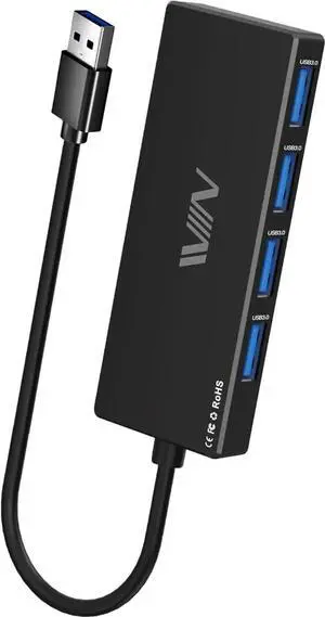 4 Port USB 3.0 Hub, Portable USB A Splitter Multiport Data Expander, Compact USB Hub Adapter Compatible with Laptop, iMac Pro, MacBook Air, Mac Mini/Pro, Surface Pro, Flash Drives, Mobile HDD, Black 4 Port USB 3.0 Hub, Portable USB A Splitter Multiport Data Expander, Compact USB Hub Adapter Compatible with Laptop, iMac Pro, MacBook Air, Mac Mini/Pro, Surface Pro, Flash Drives, Mobile HDD, Black