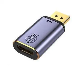 DisplayPort to HDMI 2.1 Adapter, 8K@60Hz 4K@120Hz Video Converter, Gold-Plated Connector Aluminum Housing DP Male to HDMI Female Adapter for Laptop PC Graphics Card Connect TV Monitor Projector DisplayPort to HDMI 2.1 Adapter, 8K@60Hz 4K@120Hz Video Converter, Gold-Plated Connector Aluminum Housing DP Male to HDMI Female Adapter for Laptop PC Graphics Card Connect TV Monitor Projector