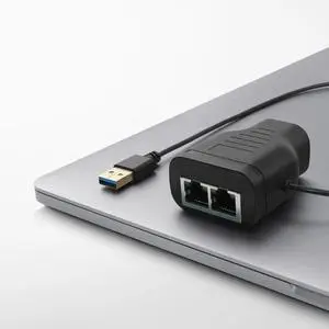 1 to 2 RJ45 Gigabit Ethernet Splitter with USB Power Supply & LED Indicator, LAN Network Splitter Adapter for Sharing Single Ethernet Cable Between Two Network Devices 1 to 2 RJ45 Gigabit Ethernet Splitter with USB Power Supply & LED Indicator, LAN Network Splitter Adapter for Sharing Single Ethernet Cable Between Two Network Devices