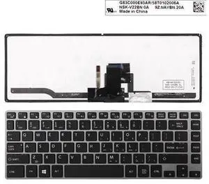 Backlit US Laptop Replacement Keyboard for Toshiba Tecra Z40-A Z40-B, Gray Frame, Black Keys, Notebook Repair Spare Part Backlit US Laptop Replacement Keyboard for Toshiba Tecra Z40-A Z40-B, Gray Frame, Black Keys, Notebook Repair Spare Part