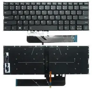 US Layout Backlit Laptop Replacement Keyboard for Lenovo IdeaPad C340-14IWL C340-14API C740-14, Black & Gray Keys, Frameless Notebook Keyboard Spare Part (Check Photos for Matching) US Layout Backlit Laptop Replacement Keyboard for Lenovo IdeaPad C340-14IWL C340-14API C740-14, Black & Gray Keys, Frameless Notebook Keyboard Spare Part (Check Photos for Matching)