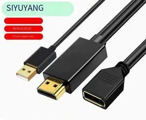 Active HDMI to DisplayPort Adapter Cable, Unidirectional HDMI Input to DP Output, Supports 4K@60Hz, 1080P@144Hz, USB Powered for Gaming Monitor Laptop PC Active HDMI to DisplayPort Adapter Cable, Unidirectional HDMI Input to DP Output, Supports 4K@60Hz, 1080P@144Hz, USB Powered for Gaming Monitor Laptop PC
