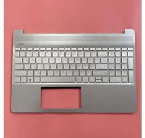 Silver Upper Case Palmrest Assembly with Built-in Keyboard for HP 15-DY 15-EF 15s-fq Laptops, OEM Part Number L63578-001, Complete Notebook Palmrest Top Cover Replacement Repair Spare Part Silver Upper Case Palmrest Assembly with Built-in Keyboard for HP 15-DY 15-EF 15s-fq Laptops, OEM Part Number L63578-001, Complete Notebook Palmrest Top Cover Replacement Repair Spare Part