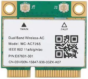 AJMRTC MCAC7265 Mini PCIE Dual Band Gigabit Wireless Network Card with Bluetooth 4.2, Internal WiFi Module for Laptops, Easy Installation AJMRTC MCAC7265 Mini PCIE Dual Band Gigabit Wireless Network Card with Bluetooth 4.2, Internal WiFi Module for Laptops, Easy Installation