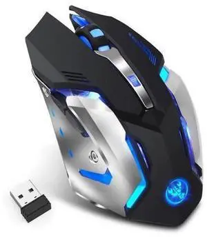 AJMRTC Rechargeable 2.4G Wireless Optical Mouse, 5 Programmable Buttons, 3 Adjustable DPI Levels, Colorful LED Light Wireless Mice with USB Nano Receiver for Notebook, PC and Desktop Computers AJMRTC Rechargeable 2.4G Wireless Optical Mouse, 5 Programmable Buttons, 3 Adjustable DPI Levels, Colorful LED Light Wireless Mice with USB Nano Receiver for Notebook, PC and Desktop Computers