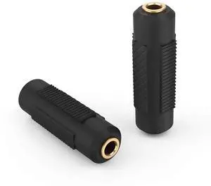 AJMRTC 2-Pack 3.5mm Stereo Female to Female Audio Coupler, Gold Plated 3.5mm Jack Audio Connector Adapter for Stereo Cables, Headphones and Speakers AJMRTC 2-Pack 3.5mm Stereo Female to Female Audio Coupler, Gold Plated 3.5mm Jack Audio Connector Adapter for Stereo Cables, Headphones and Speakers