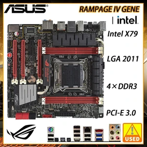 X79 ATX Motherboard ROG RAMPAGE IV GENE Kit, LGA2011 Mainboard with Core i7 CPU & 64GB DDR3 RAM, 3×PCI-E 3.0 X16, USB3.0 SATA3, Fully Tested Working Board for PC Gaming & Workstation Upgrade X79 ATX Motherboard ROG RAMPAGE IV GENE Kit, LGA2011 Mainboard with Core i7 CPU & 64GB DDR3 RAM, 3×PCI-E 3.0 X16, USB3.0 SATA3, Fully Tested Working Board for PC Gaming & Workstation Upgrade