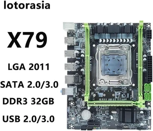 X79 Desktop Motherboard Combo Kit Set, LGA2011 Socket With Intel Xeon E5-2680 V2 CPU and 1x16GB DDR3 RAM, Supports M.2 NVMe USB3.0 Mainboard Bundle, 100% Fully Tested Spare Repair Part for Desktop Wor X79 Desktop Motherboard Combo Kit Set, LGA2011 Socket With Intel Xeon E5-2680 V2 CPU and 1x16GB DDR3 RAM, Supports M.2 NVMe USB3.0 Mainboard Bundle, 100% Fully Tested Spare Repair Part for Desktop Wor