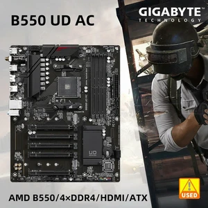 B550 UD AC AM4 Motherboard, Supports Ryzen 5 5600G 5600, Ryzen 7 5700X3D 5800X3D 5700X 5800X 3800X, Ryzen 9 5900 5950X CPU, DDR4, PCIe4.0, Wi-Fi AC ATX Mainboard for PC Build & Upgrade B550 UD AC AM4 Motherboard, Supports Ryzen 5 5600G 5600, Ryzen 7 5700X3D 5800X3D 5700X 5800X 3800X, Ryzen 9 5900 5950X CPU, DDR4, PCIe4.0, Wi-Fi AC ATX Mainboard for PC Build & Upgrade