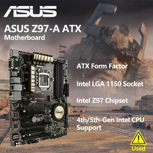 Z97-A ATX Desktop Motherboard Intel Z97 Chipset LGA1150 Socket, Support 4th/5th Gen Core i7 i5 i3, DDR3 RAM, SATA3, USB3.0 Mainboard Replacement Z97-A ATX Desktop Motherboard Intel Z97 Chipset LGA1150 Socket, Support 4th/5th Gen Core i7 i5 i3, DDR3 RAM, SATA3, USB3.0 Mainboard Replacement