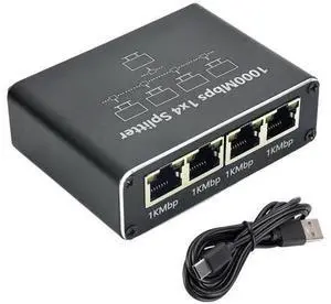 Ethernet Splitter 1 to 4 1000Mbps Gigabit Internet Cable Splitter RJ45 Splitter Ethernet Splitter 1 to 4 1000Mbps Gigabit Internet Cable Splitter RJ45 Splitter