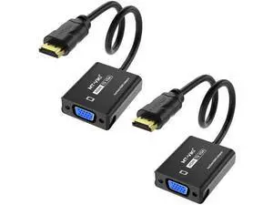 MT-VIKI HDMI to VGA Adapter, Gold-Plated HDMI Converter Male to Female, Compatible for Computer, Desktop, Laptop, Monitor, Projector, HDTV, Chromebook, Raspberry Pi, Roku, Xbox (2 Pack) MT-VIKI HDMI to VGA Adapter, Gold-Plated HDMI Converter Male to Female, Compatible for Computer, Desktop, Laptop, Monitor, Projector, HDTV, Chromebook, Raspberry Pi, Roku, Xbox (2 Pack)