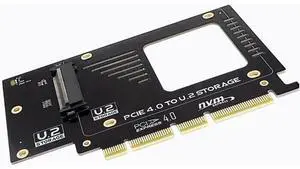 PCIe X4 x16 to U.2 NVMe Adapter Card 32Gbps/64Gbps High Speed Expansion Support U.2 SSD Compatible with PCIe X4 X8 X16 Slots (PCIE 4.0 X16 Card) PCIe X4 x16 to U.2 NVMe Adapter Card 32Gbps/64Gbps High Speed Expansion Support U.2 SSD Compatible with PCIe X4 X8 X16 Slots (PCIE 4.0 X16 Card)