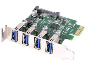 4 Port PCI-E 1X to 4 USB 3.0 HUB PCI Express Expansion Card Adapter with 80/120mm PCI-E Slot Bracket 4 Port PCI-E 1X to 4 USB 3.0 HUB PCI Express Expansion Card Adapter with 80/120mm PCI-E Slot Bracket