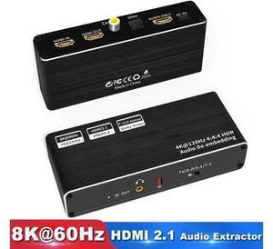 8K HDMI Audio Extractor Splitter, HDMI to HDMI + Optical Toslink SPDIF + 3.5mm Audio Jack + Coaxial + 7.1Ch HDMI Audio 8K HDMI Audio Extractor Splitter, HDMI to HDMI + Optical Toslink SPDIF + 3.5mm Audio Jack + Coaxial + 7.1Ch HDMI Audio