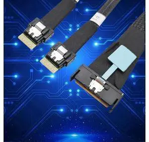 MCIO 8i Slimline SAS To 2 Ports SFF-8654 4i Cable PCIE5.0 Server Adapter Cable Male To Male Connection Cable Server Adapter 50cm MCIO 8i Slimline SAS To 2 Ports SFF-8654 4i Cable PCIE5.0 Server Adapter Cable Male To Male Connection Cable Server Adapter 50cm