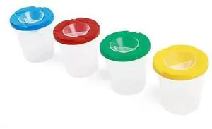 45 Pcs No Spill Paint Cups Set With Paint Brushes And Paint Tray Palette, Paint Cups With Lids For Kids Art Painting 45 Pcs No Spill Paint Cups Set With Paint Brushes And Paint Tray Palette, Paint Cups With Lids For Kids Art Painting