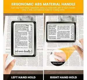 4X Rechargeable Magnifying Glass With Light 20Leds, Handheld Rectangular Page Lighted Magnifier, 3 Brightness Modes 4X Rechargeable Magnifying Glass With Light 20Leds, Handheld Rectangular Page Lighted Magnifier, 3 Brightness Modes