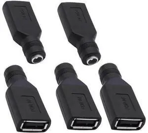 USB A to DC 5.5mm x 2.1mm Adapter DC 5521 Female to USB A Female Power Converter Connector Charger Adapter for Laptop Small Fan Smartphone LED Desk Lamp -5pcs USB A to DC 5.5mm x 2.1mm Adapter DC 5521 Female to USB A Female Power Converter Connector Charger Adapter for Laptop Small Fan Smartphone LED Desk Lamp -5pcs