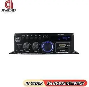 AK380 Bluetooth-Compatible Amplifier 2 Channel Home Theater Amplifier HIFI Bass 40W+40W Music Player USB AUX for Home Car AK380 Bluetooth-Compatible Amplifier 2 Channel Home Theater Amplifier HIFI Bass 40W+40W Music Player USB AUX for Home Car